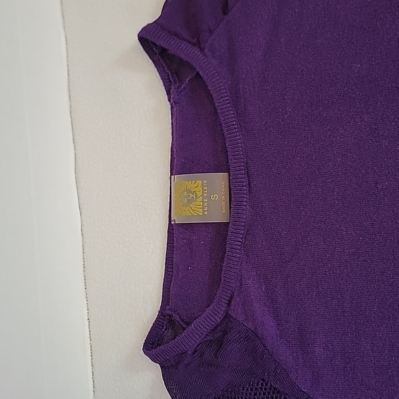 Anne Klein Women's Purple Long Sleeve Knit Sweater, S - Picture 5 of 9